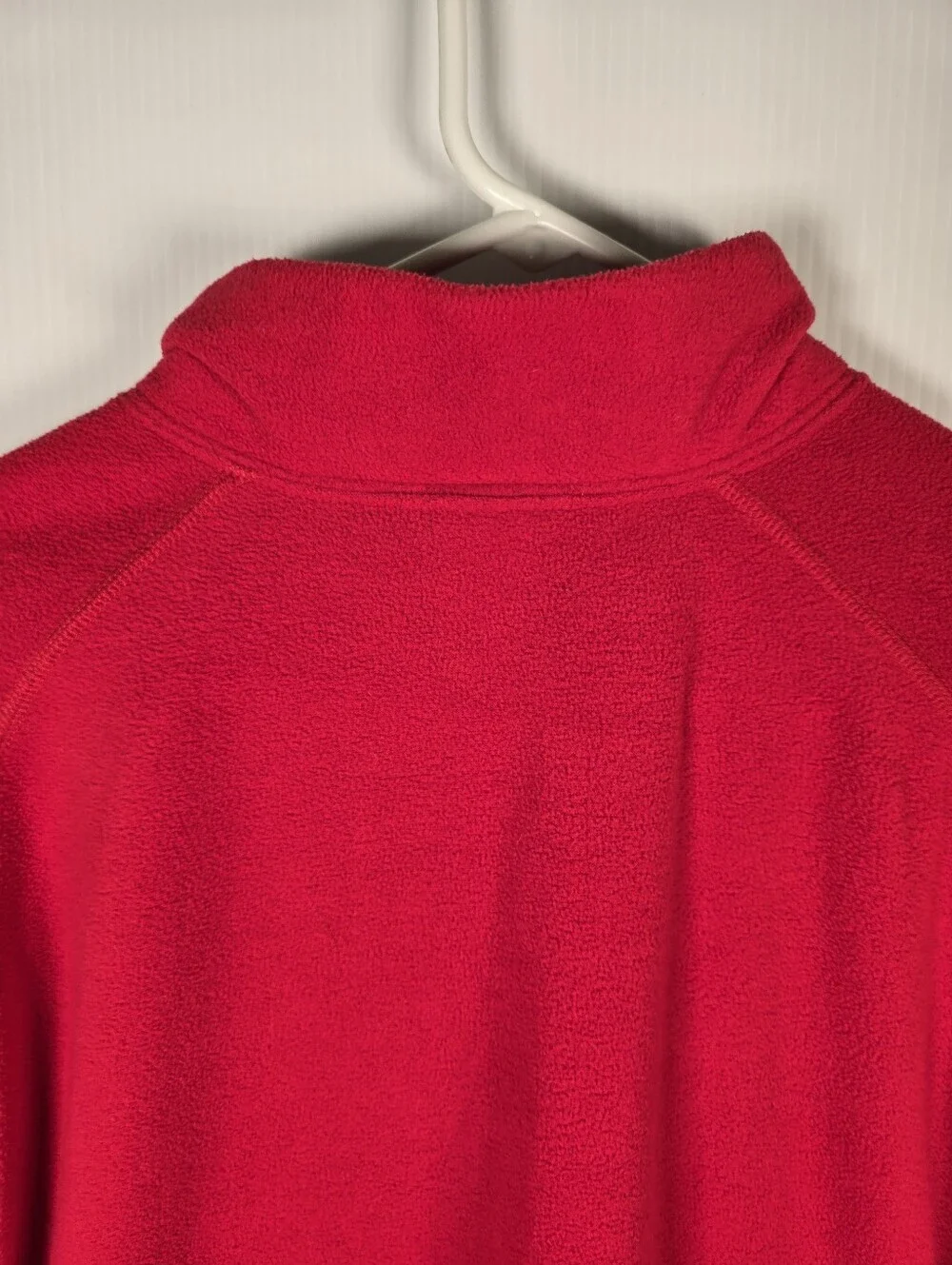 The North Face Men's Red Quarter-Zip Fleece Pullover Zippered Chest Pocket XL